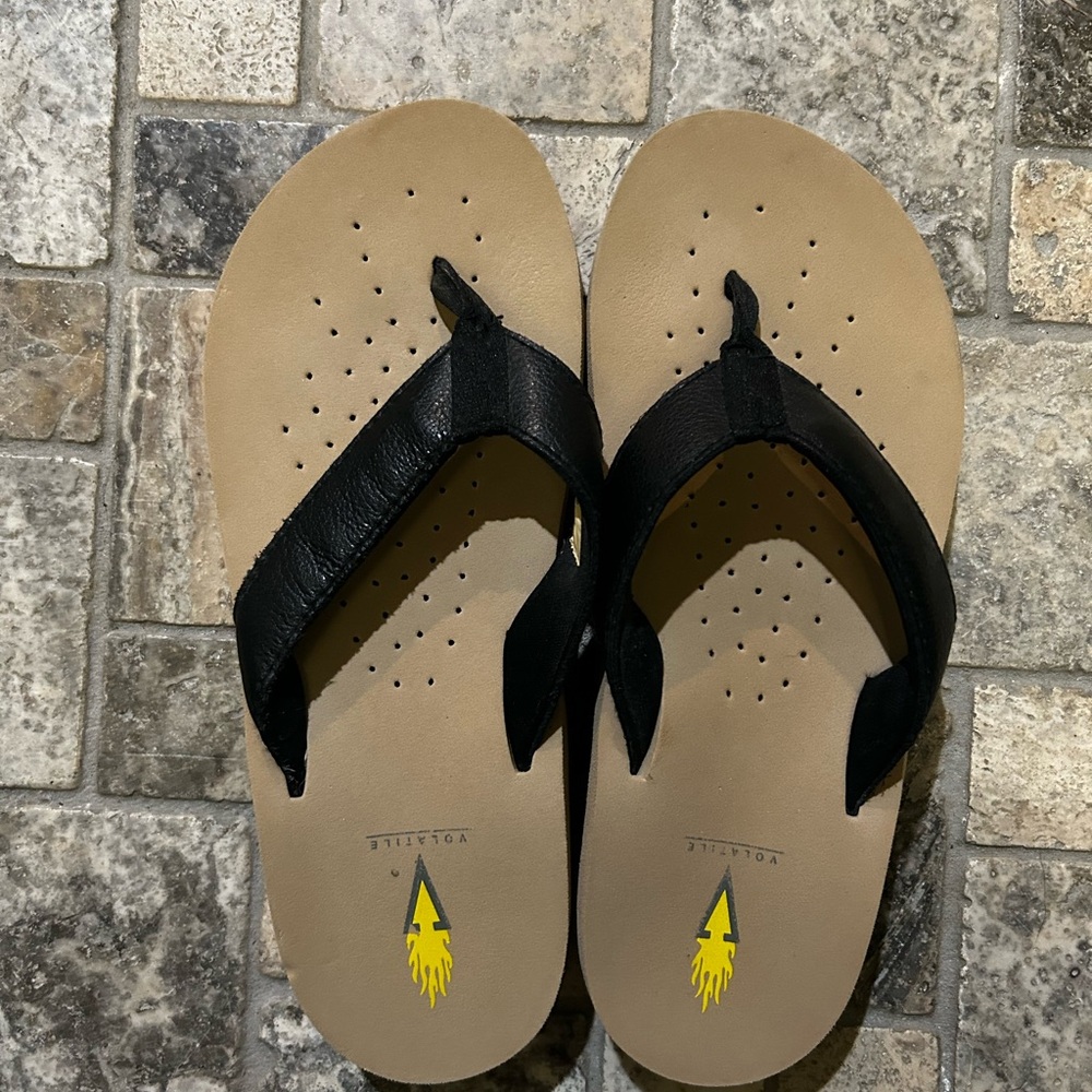 Volatile Black and Tan Sandals